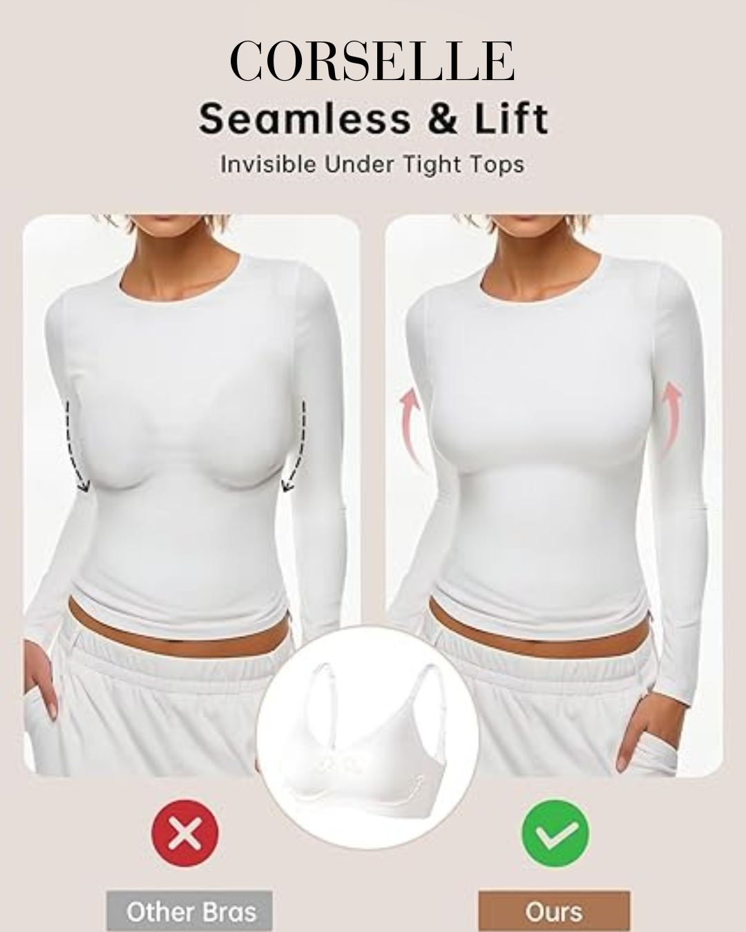 Wireless Push-Up Bra for Women – Seamless Full Coverage
