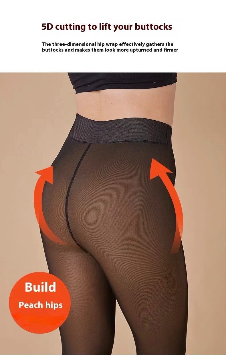 Sheer Fleece-Lined Leggings