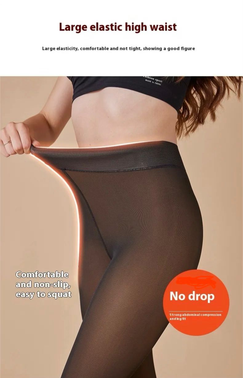 Sheer Fleece-Lined Leggings