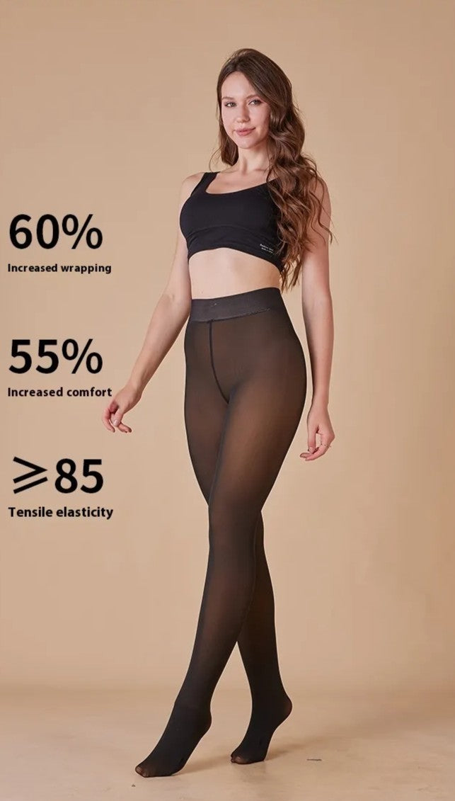 Sheer Fleece-Lined Leggings